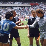 Diego Maradona and Peter Shilton Mexico 1986