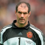 World Cup Finals, 1998. Nantes, France. 13th JUNE 1998. Spain 2 v Nigeria 3. Andoni Zubizarreta, Spain's goalkeeper.
