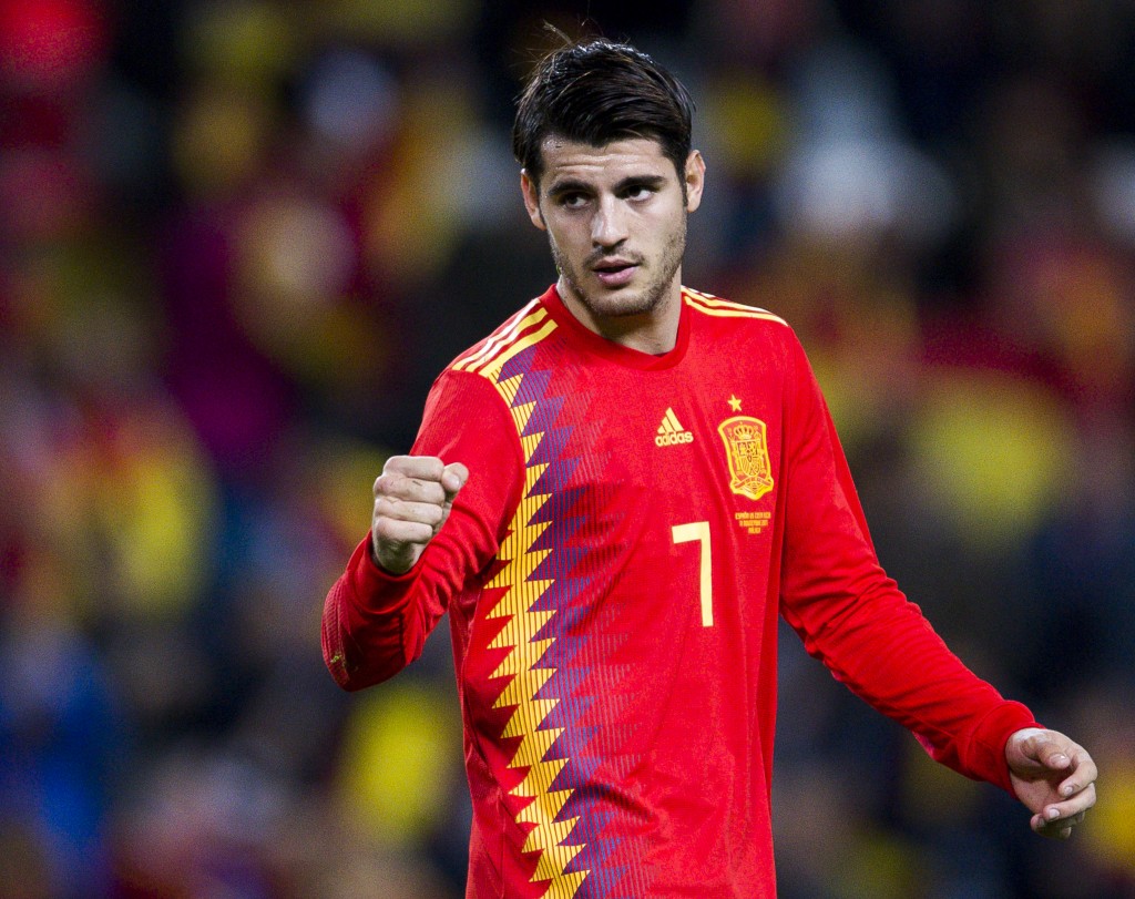 Calciomercato Milan - Alvaro Morata con la maglia della Spagna: è stato escluso dai Mondiali 2018.