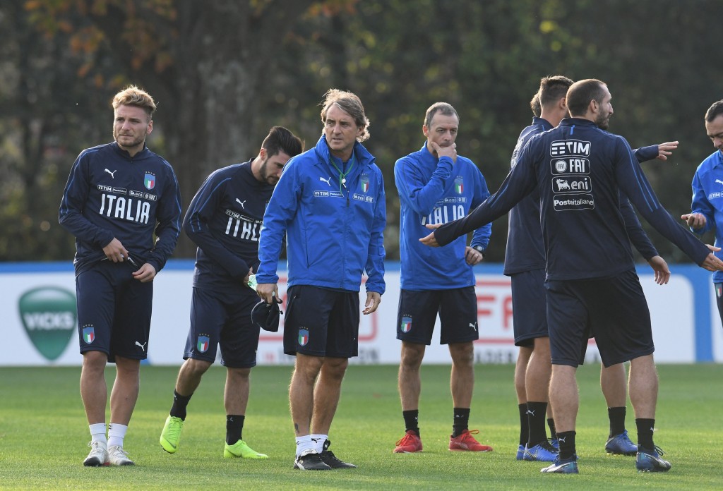La Nazionale con Mancini