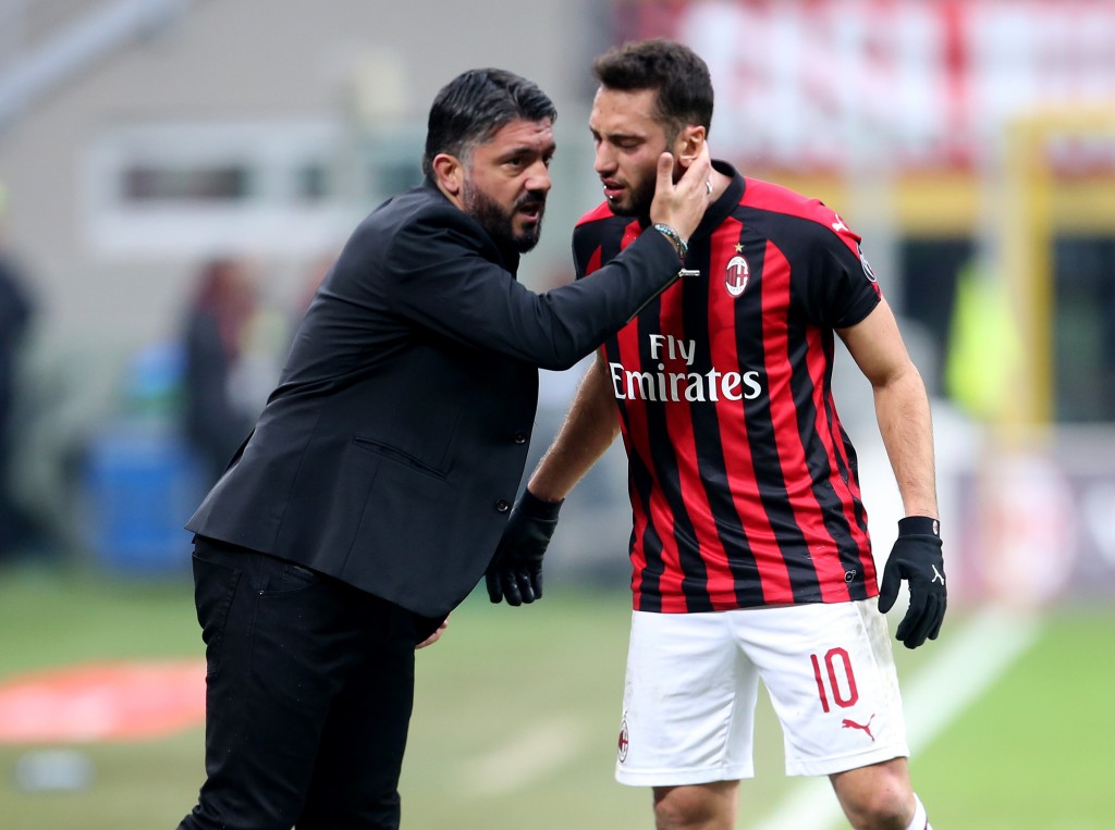 Gattuso quando era l'allenatore del Milan