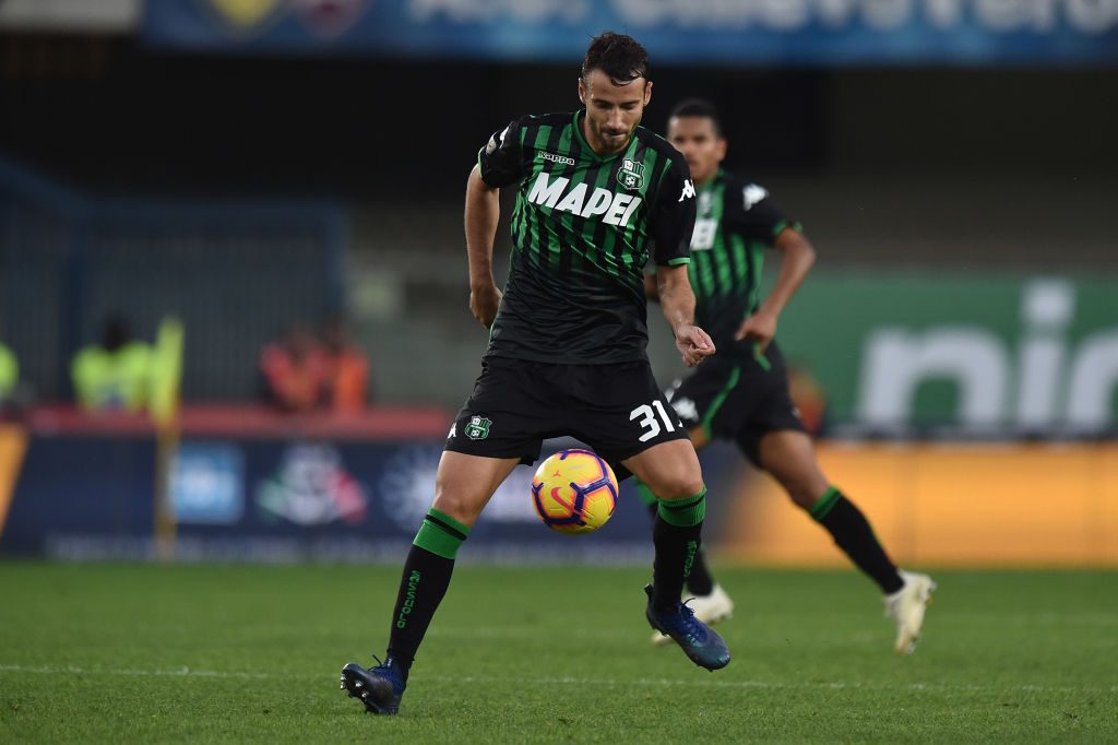 Ferrari in azione con la maglia del Sassuolo