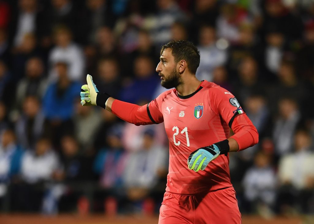Donnarumma con la maglia della Nazionale