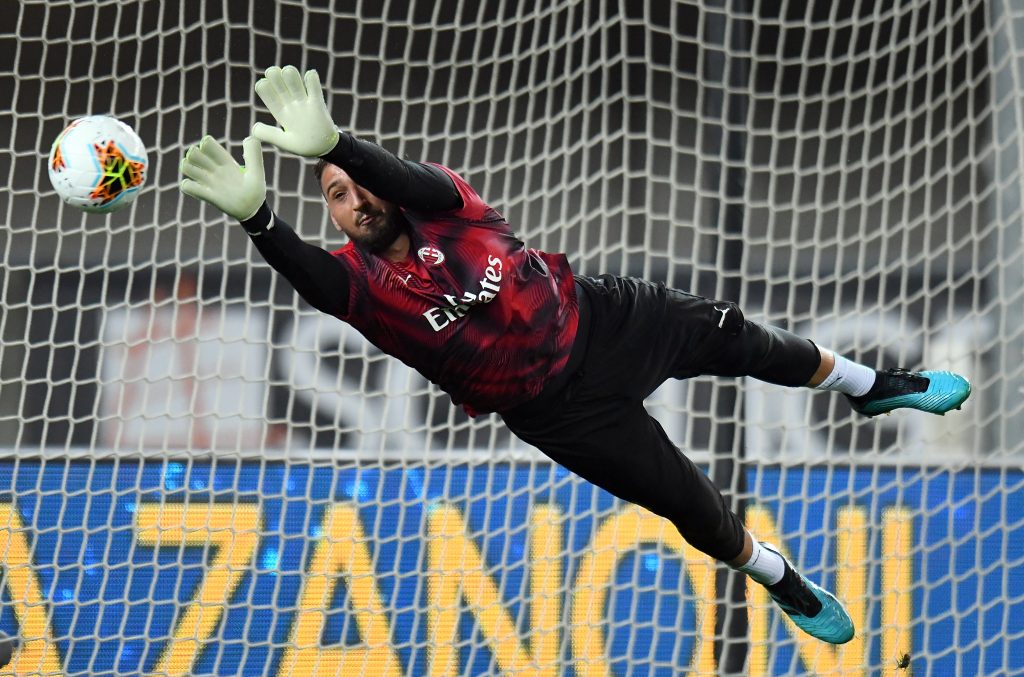 Donnarumma con la maglia del Milan