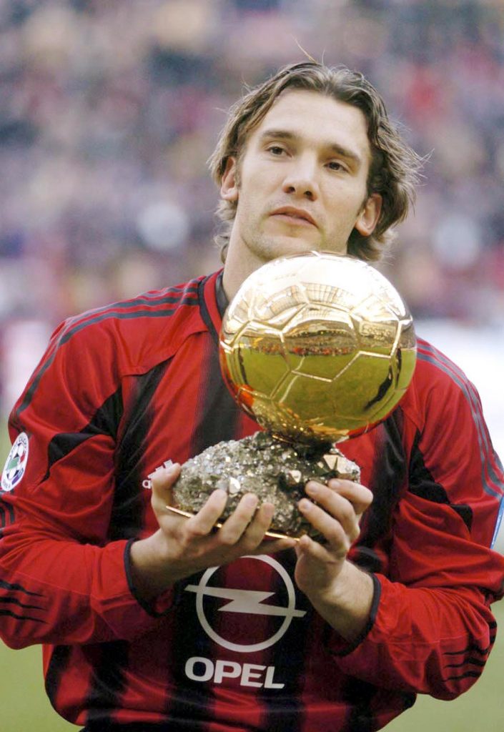 Shevchenko con il pallone d'oro