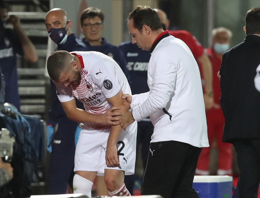 Rebic dopo l'infortunio