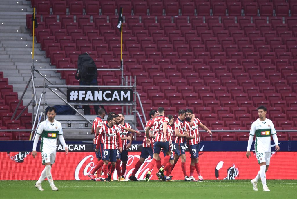 Atletico Madrid durante una partita della Liga