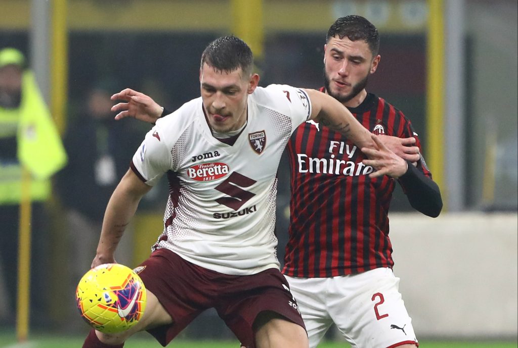 Calabria a contrasto con Belotti in un Milan-Torino della passata stagione