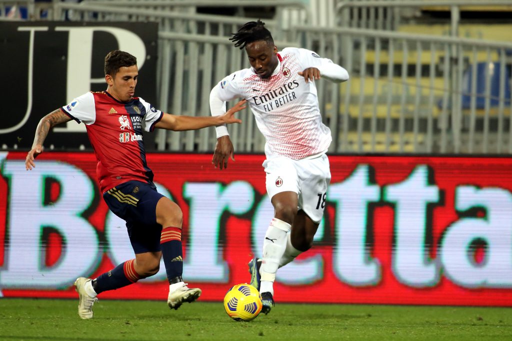 Meité in azione nella sfida tra Cagliari e Milan