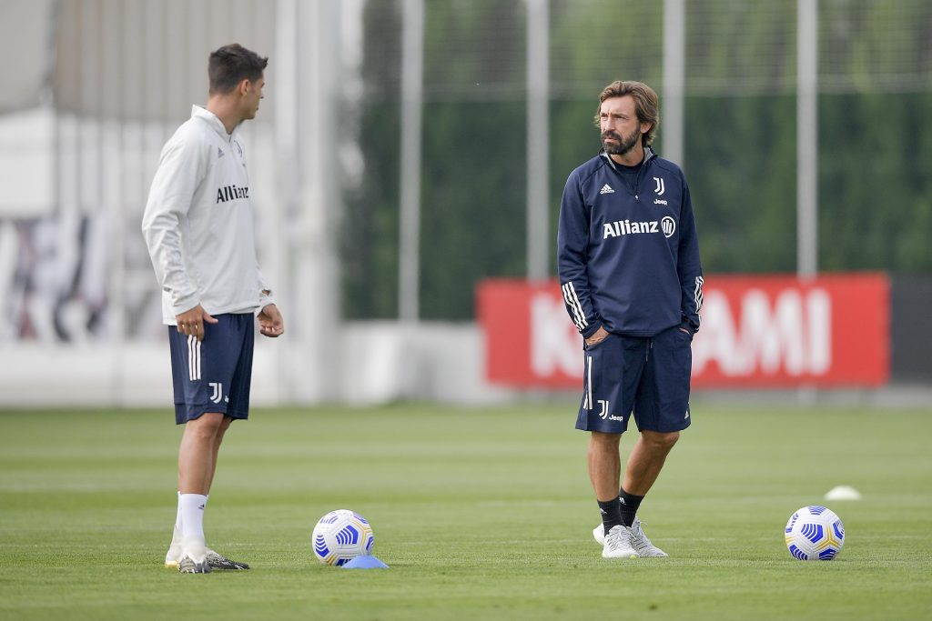 Alvaro Morata e Andrea Pirlo