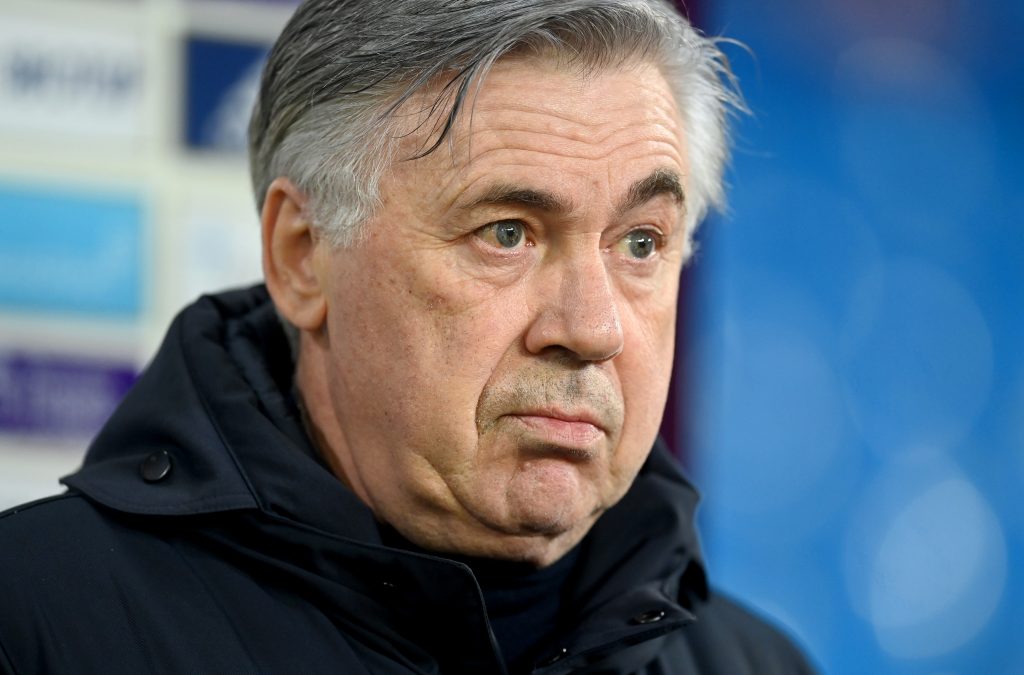 Carlo Ancelotti, ex tecnico del Milan ora alla guida dell'Everton