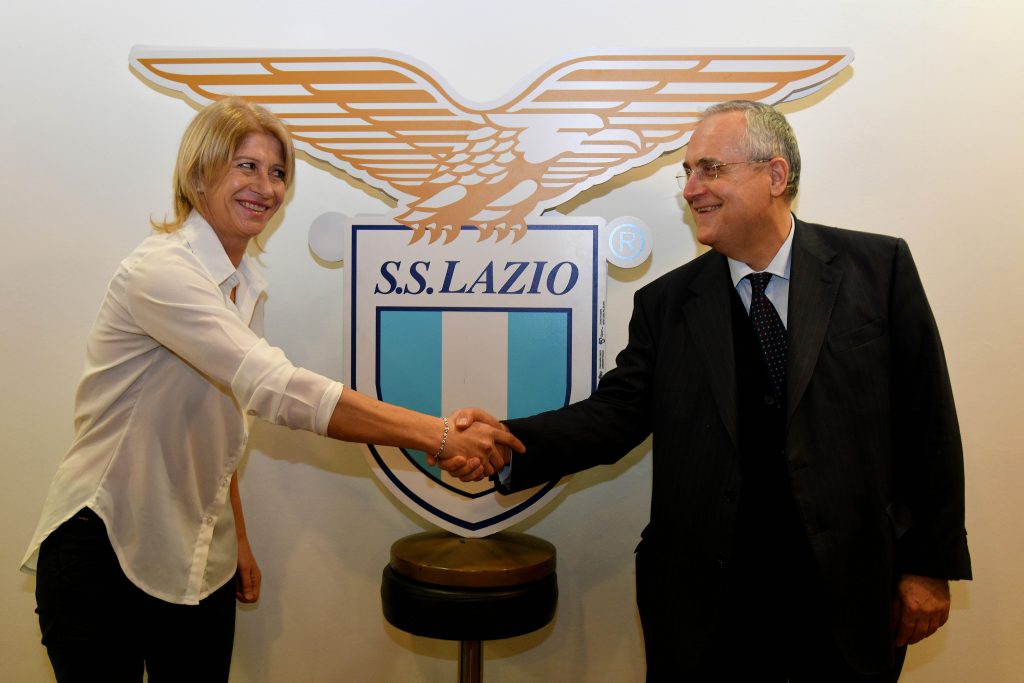 Claudio Lotito e Carolina Morace
