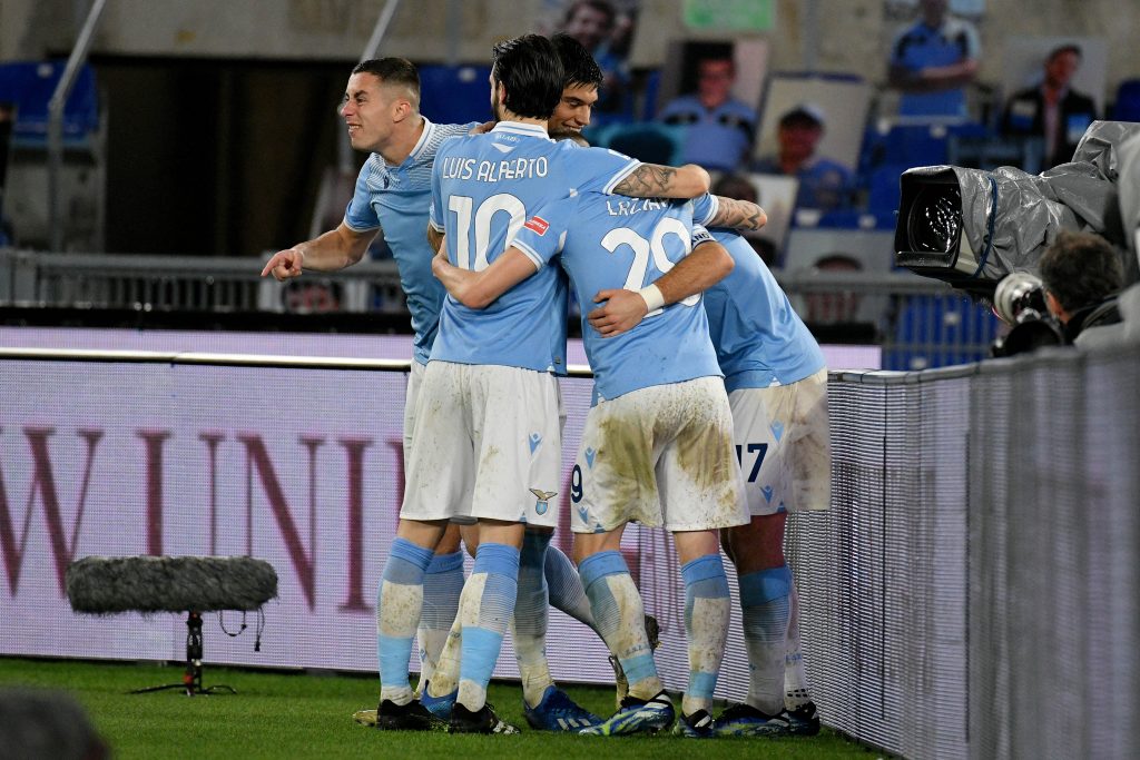 I giocatori della Lazio festeggiano