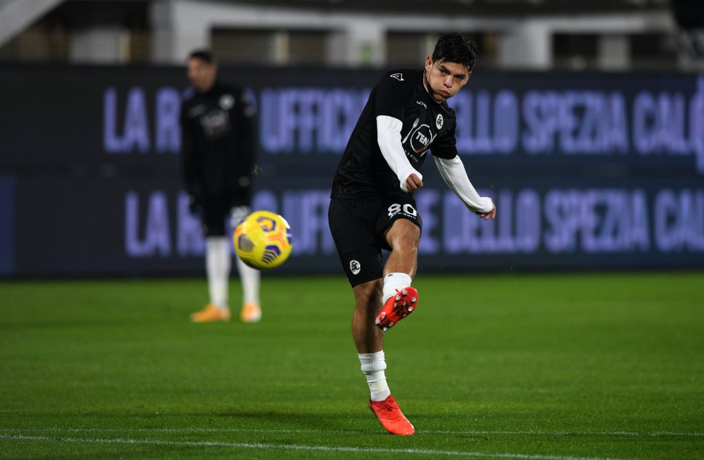 Kevin Agudelo, giocatore della Fiorentina in prestito allo Spezia