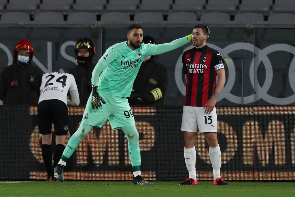 Spezia-Milan, Donnarumma consola Romagnoli