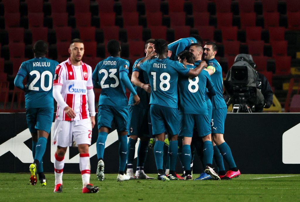 Crvena Zvezda v AC Milan  - UEFA Europa League Round Of 32 Leg One
