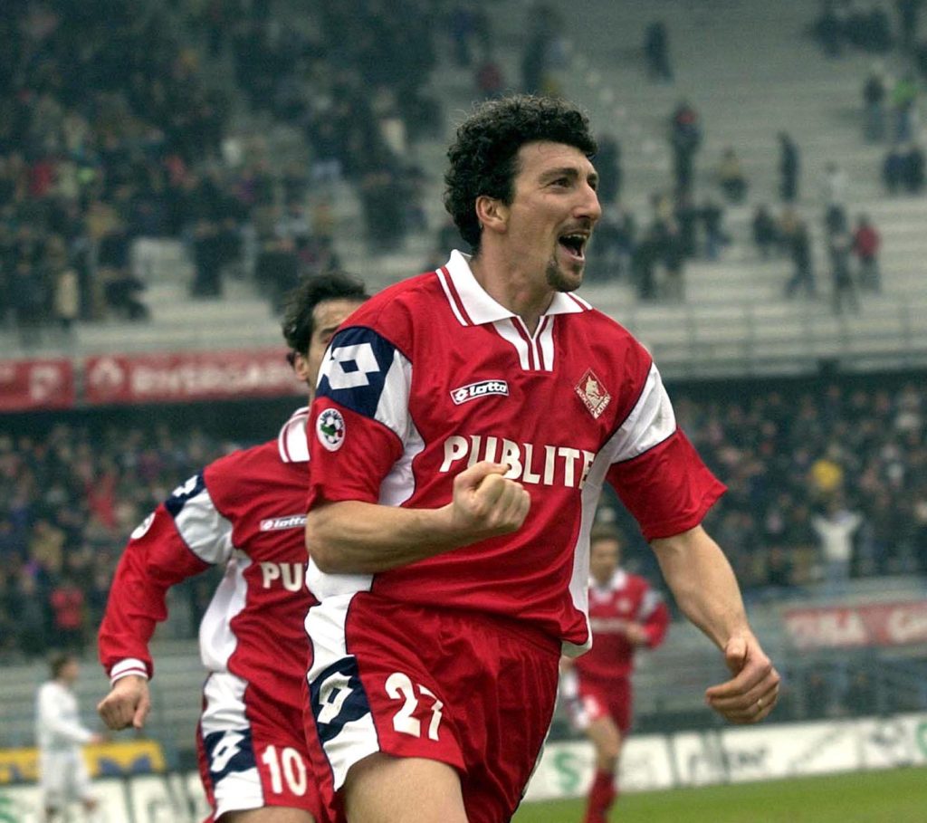 Dario Hubner con la maglia del Piacenza