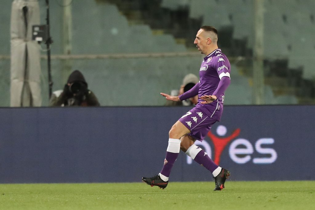 Ribery con la maglia della Fiorentina