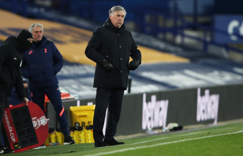 Il tecnico dell'Everton Carlo Ancelotti