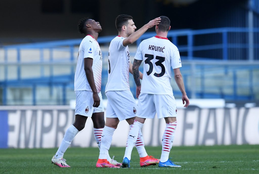 I calciatori esultano dopo un goal siglato nella sfida contro il Verona.