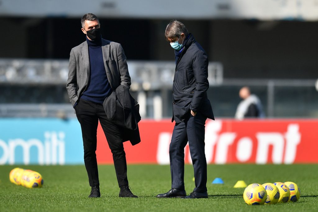 La dirigenza del Milan: Maldini e Massara