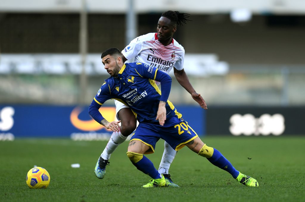 Zaccagni e Meite durante Hellas Verona-Milan