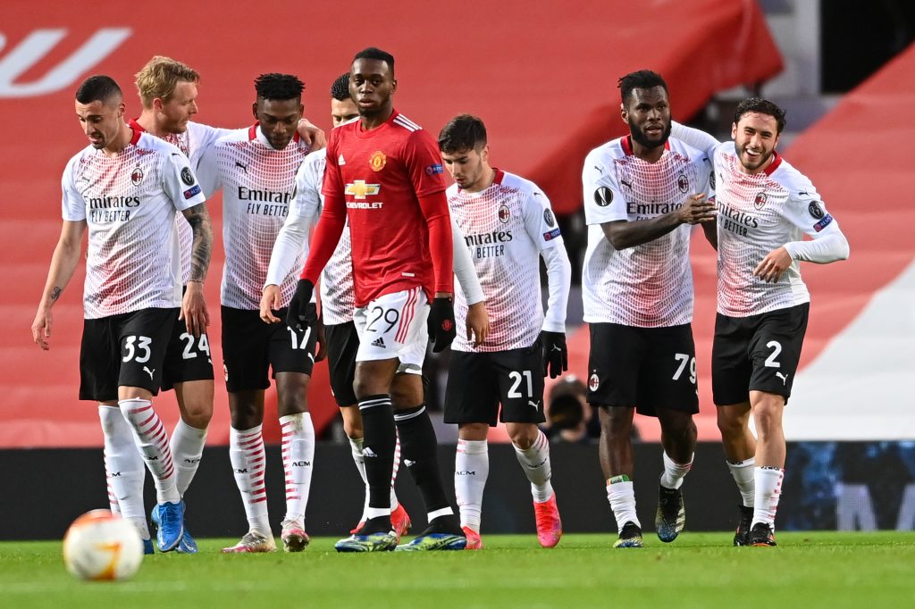 Il Milan festeggia a Old Trafford