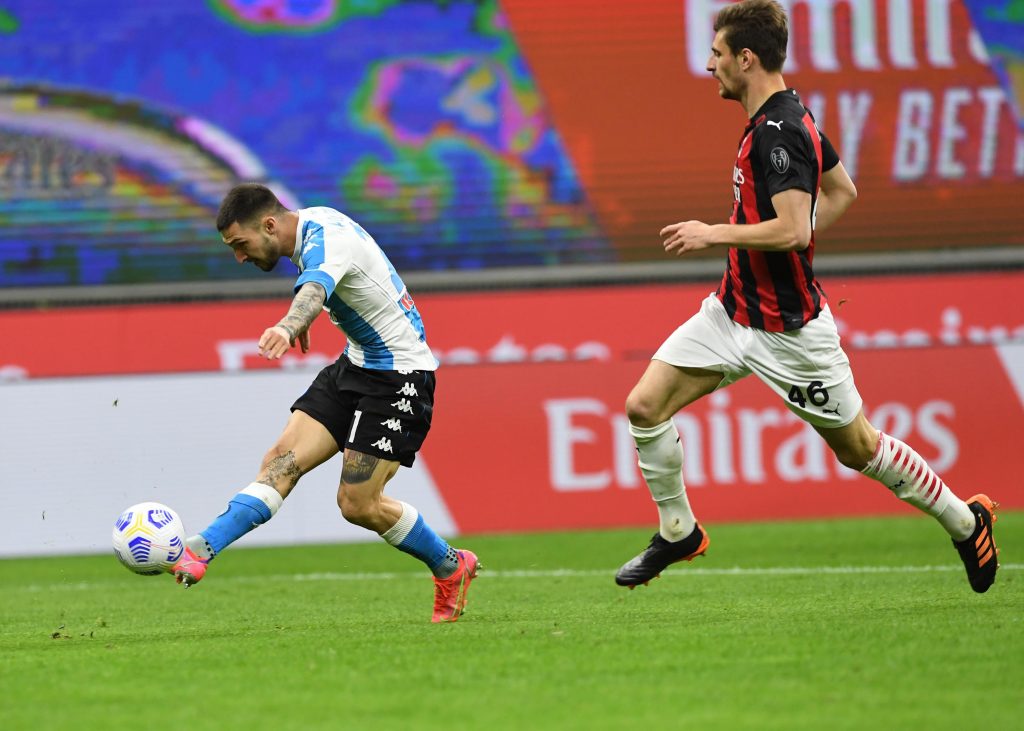 Il goal di Politano con il quale il Napoli ha battuto il Milan