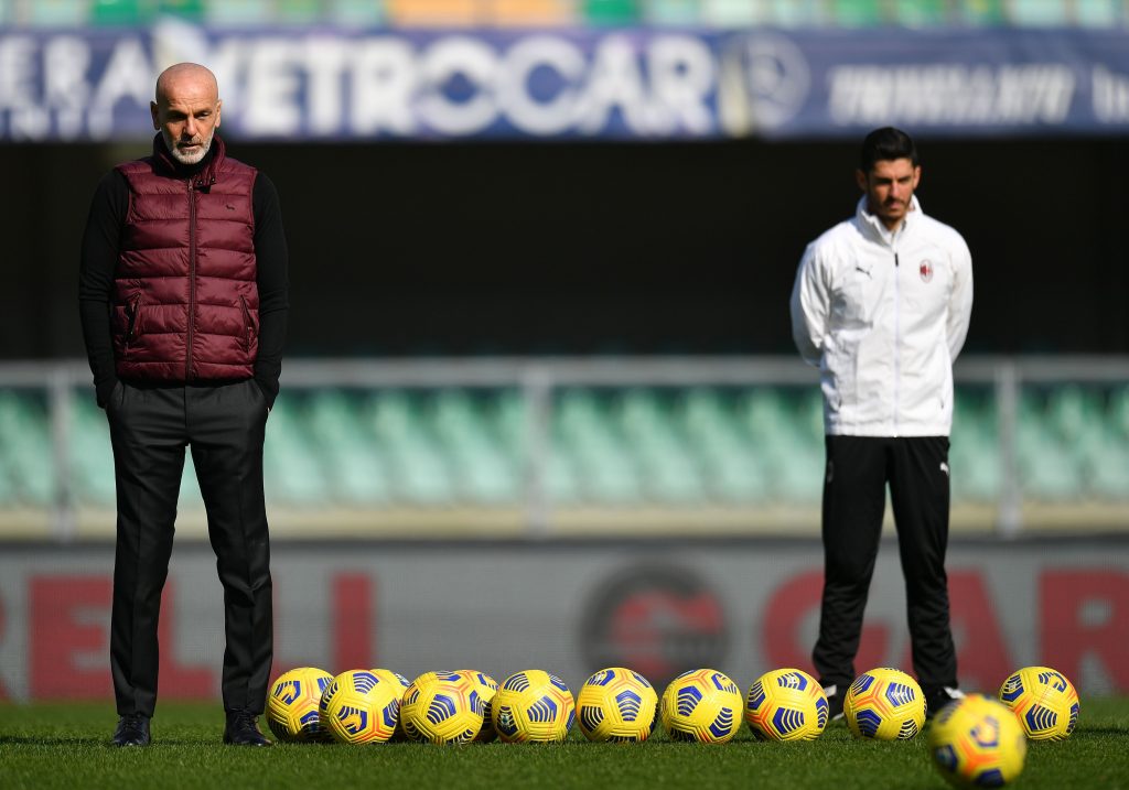 Stefano Pioli e Daniele Bonera nel pre partita di Hellas Verona-Milan