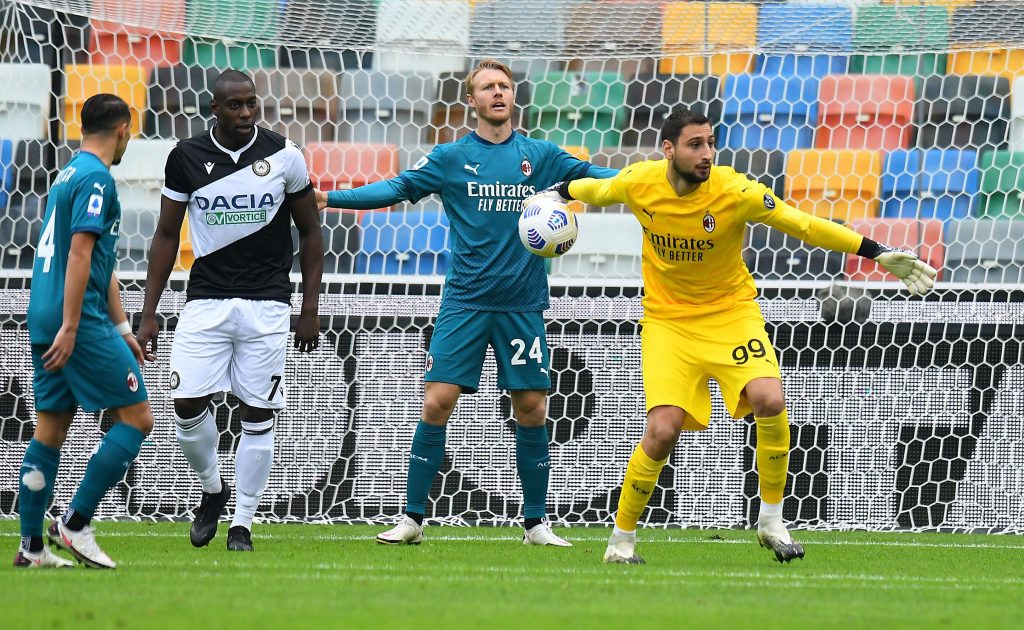 Un'istantanea del match tra Udinese e Milan
