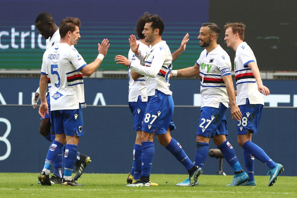 Sampdoria in goal contro il Milan
