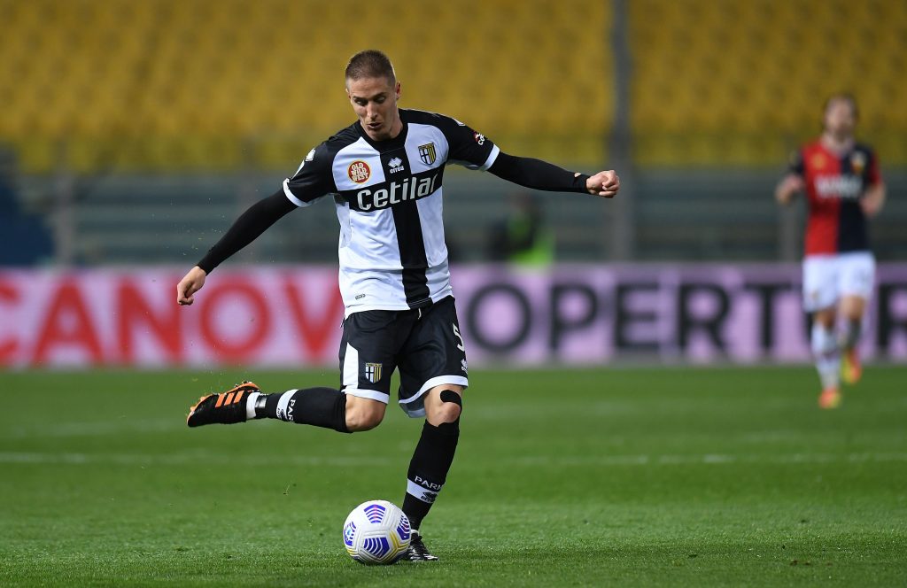 Andrea Conti, terzino del Milan con la maglia del Parma