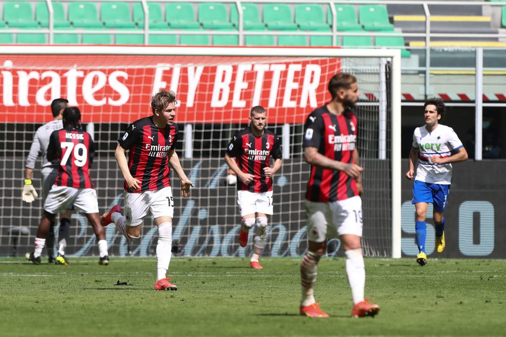 Hauge, in goal contro la Sampdoria