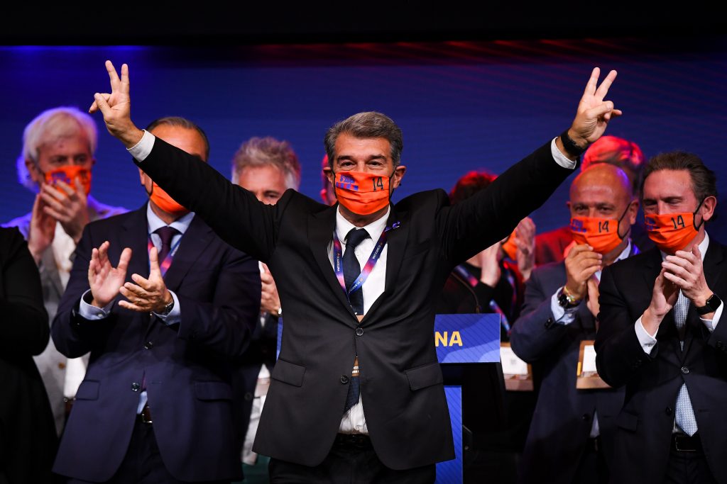 Joan Laporta tornato da poco alla guida del Barcellona