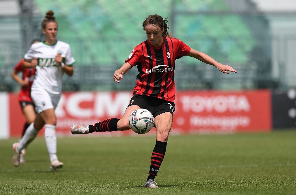 La scozzese Christy Grimshaw in azione con la maglia del Milan