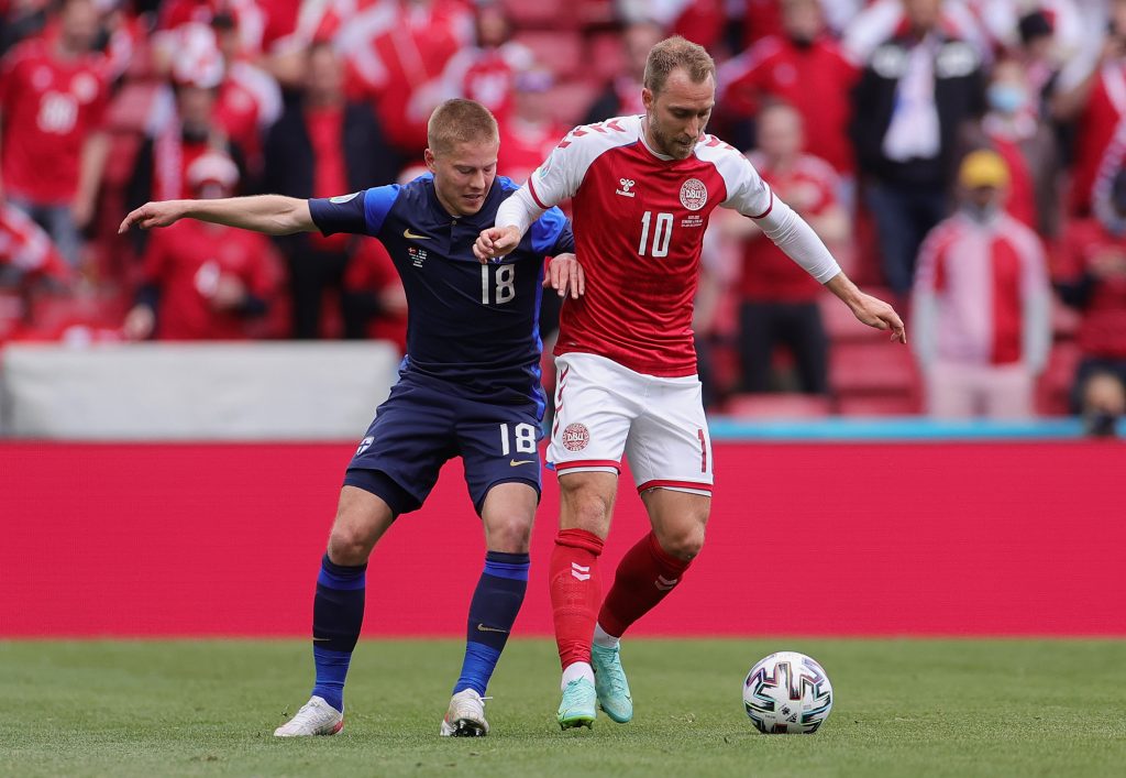 Christian Eriksen in Danimarca-Finlandia
