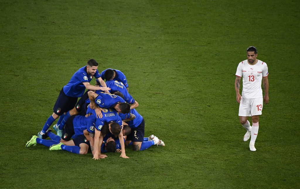 Italia-Svizzera, esultanza azzurra.