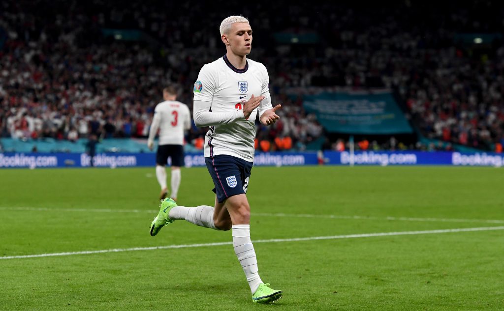 Phil Foden con l'Inghilterra