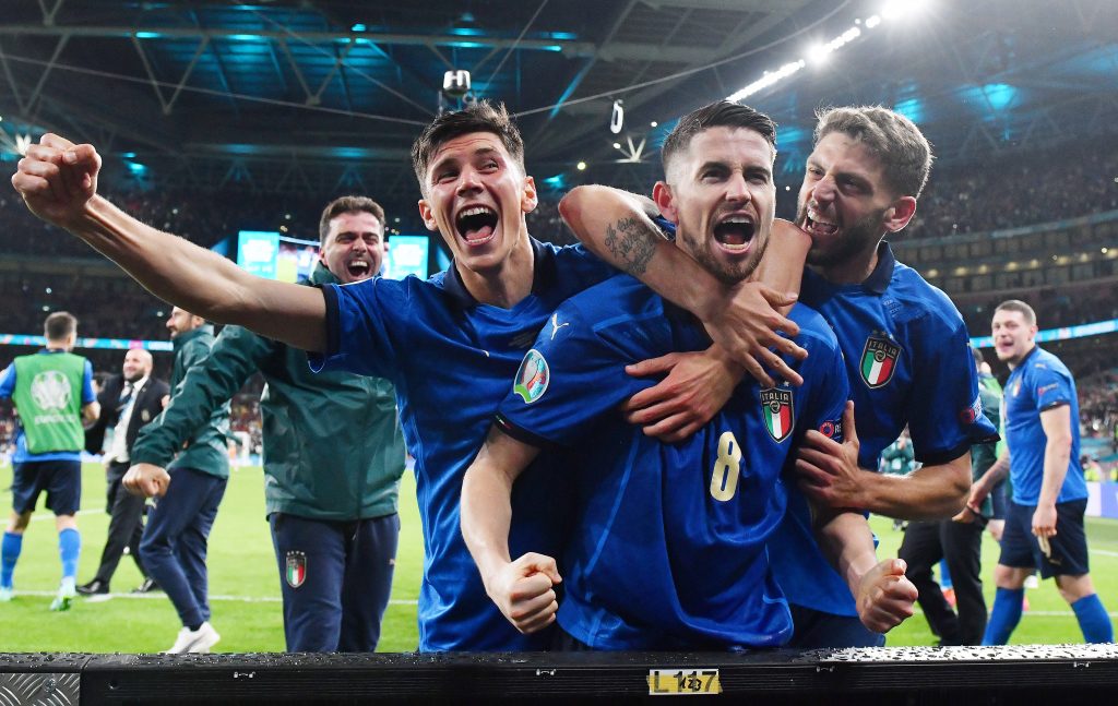 Italia-Spagna, esultanza azzurra.