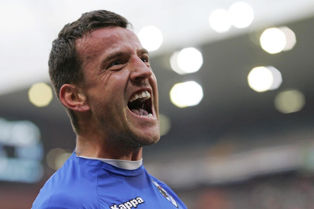 Ciccio Flachi con la maglia della Sampdoria
