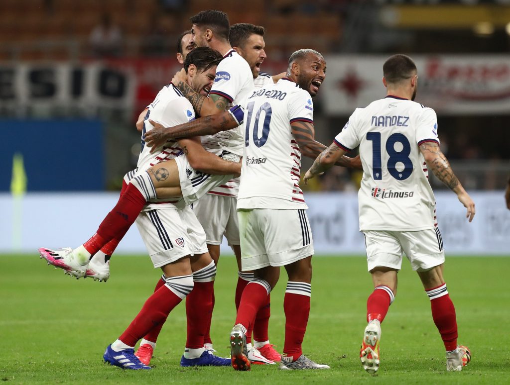 Cagliari al gol contro il Milan