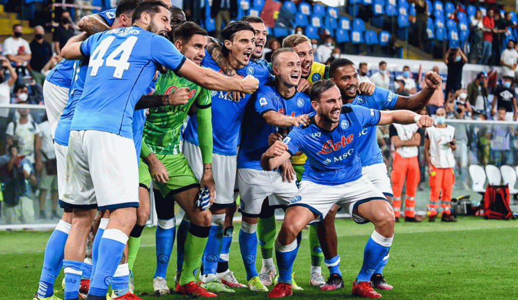 Il Napoli festeggia la vittoria
