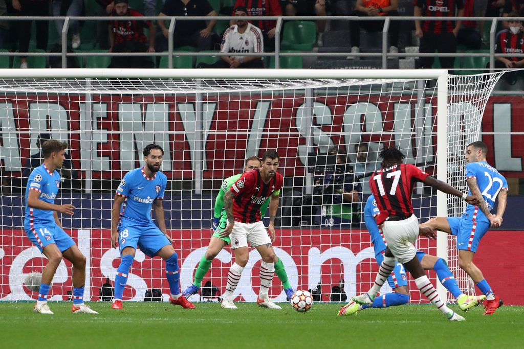 Il gol del Milan contro l'Atletico Madrid.