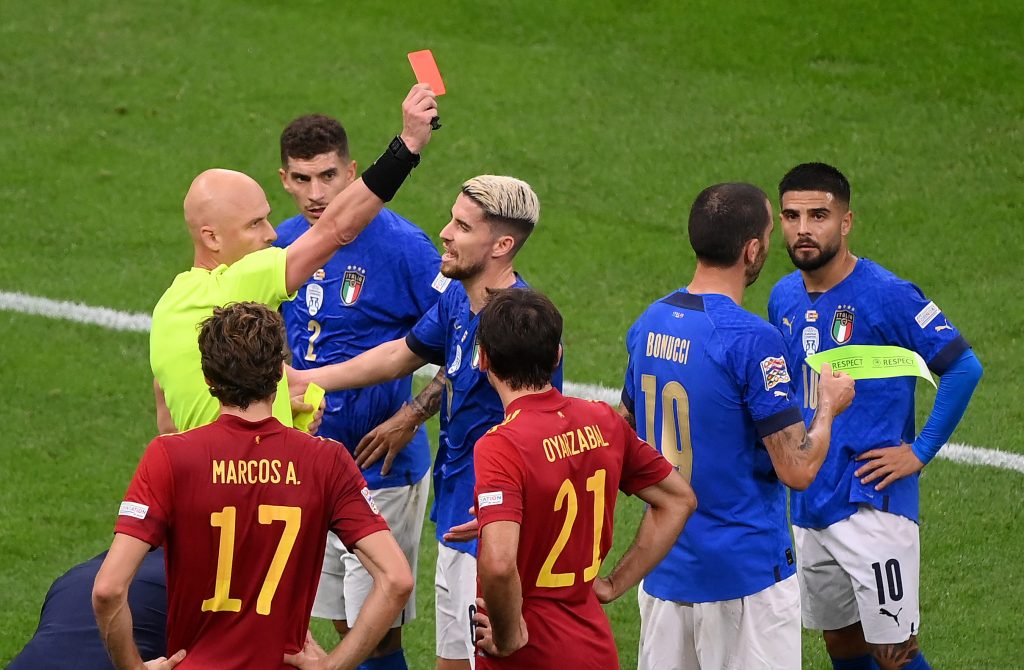 Italia-Spagna: un frame del match