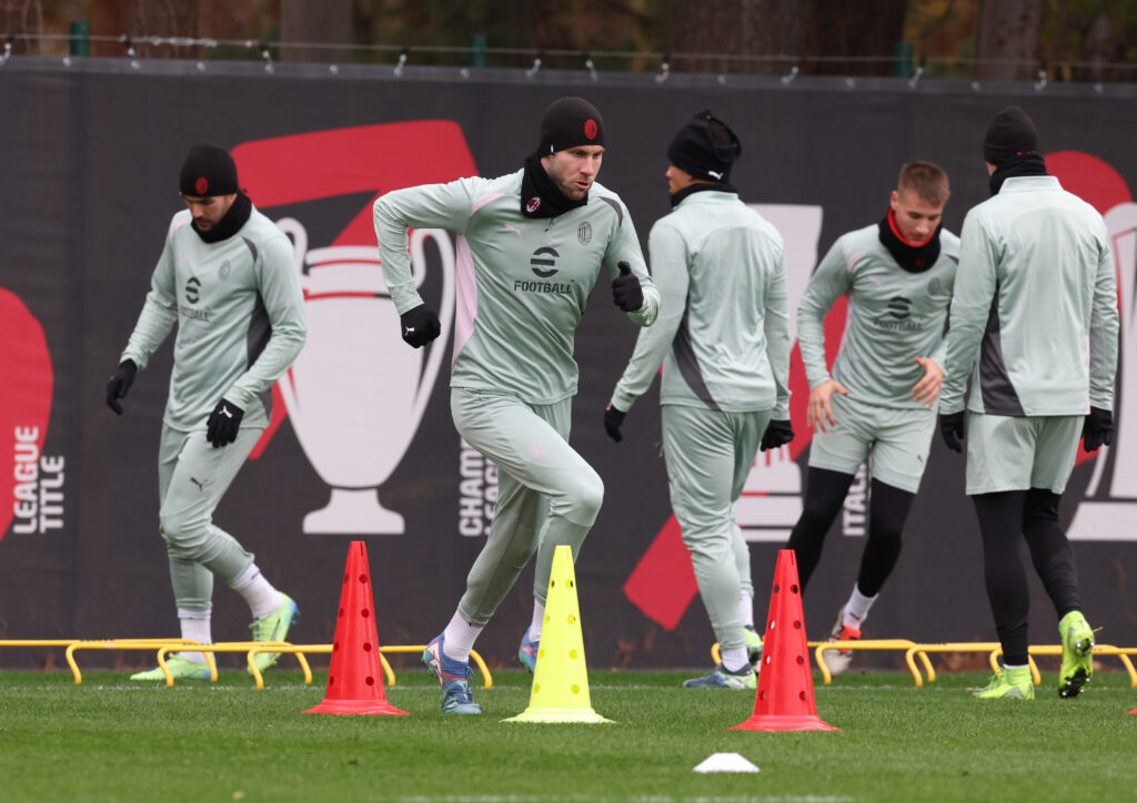 AC Milan Training Session And Press Conference - UEFA Champions League 2024/25 League Phase MD5