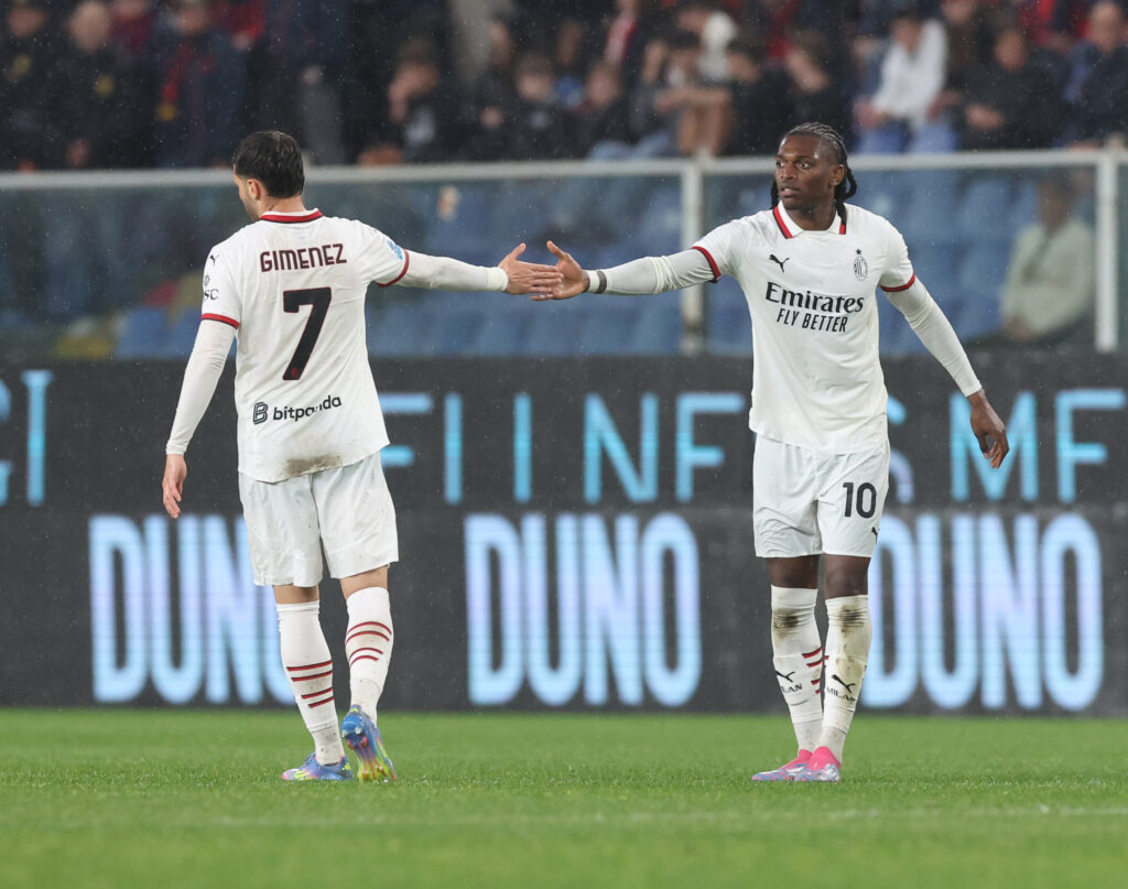 Rafael Leao with Santiago Gimenez